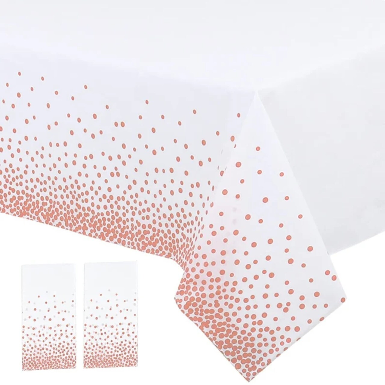 3 pack Rose Gold Dot Tablecloth Plastic Table Cover for Girl Women Birthday Party